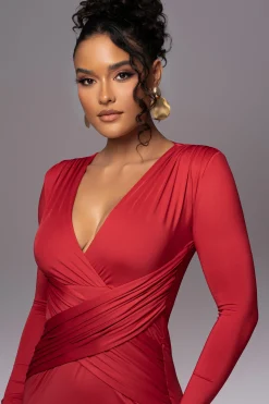 JLUXLABEL Red Rowan Plunge Maxi Dress