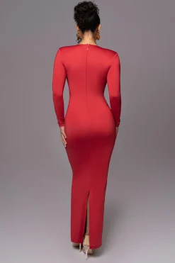 JLUXLABEL Red Rowan Plunge Maxi Dress