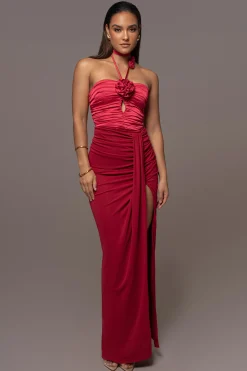 JLUXLABEL Red Tara Drape Skirt