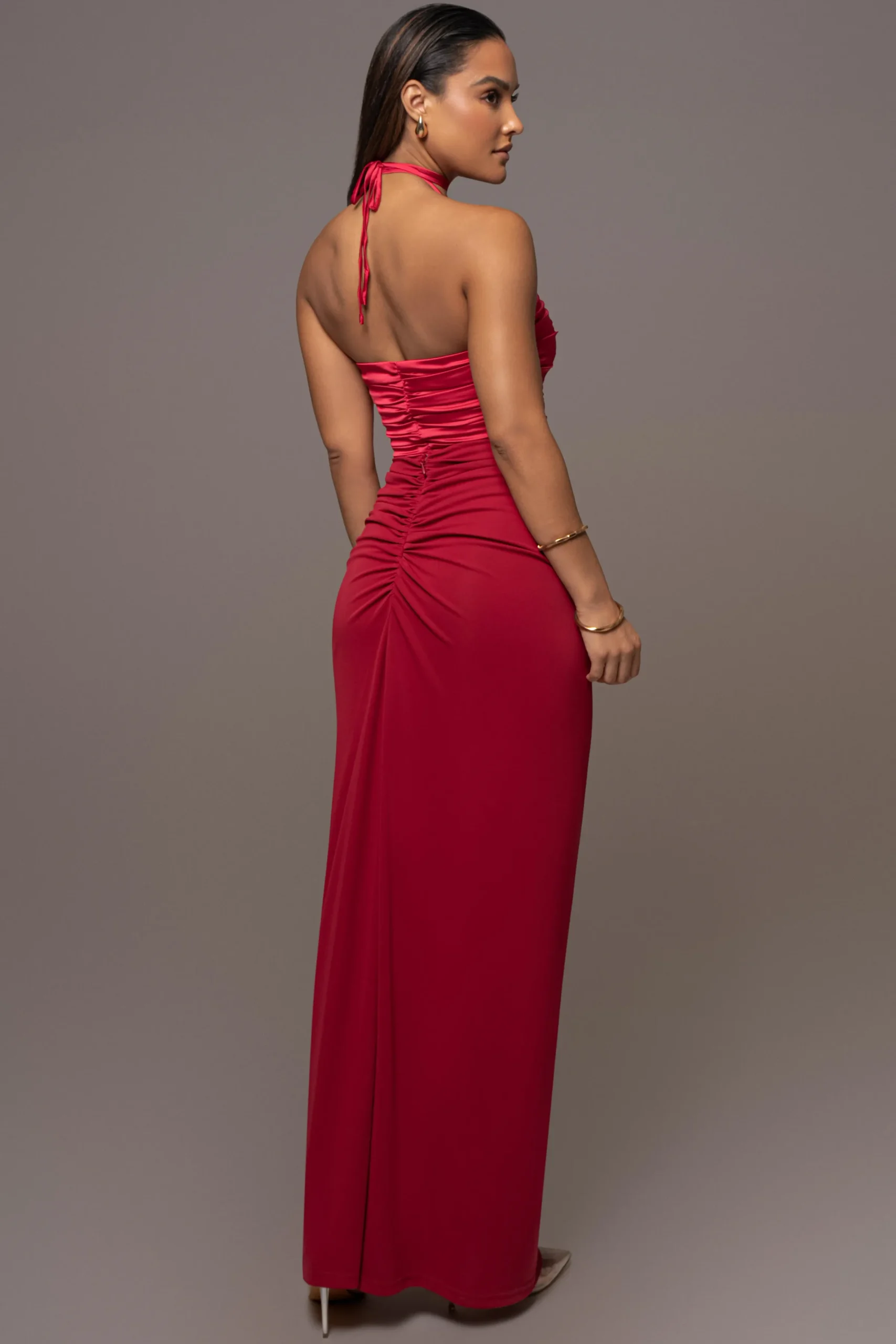 JLUXLABEL Red Tara Drape Skirt
