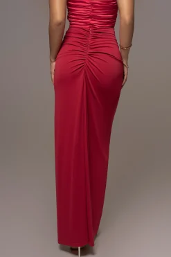 JLUXLABEL Red Tara Drape Skirt