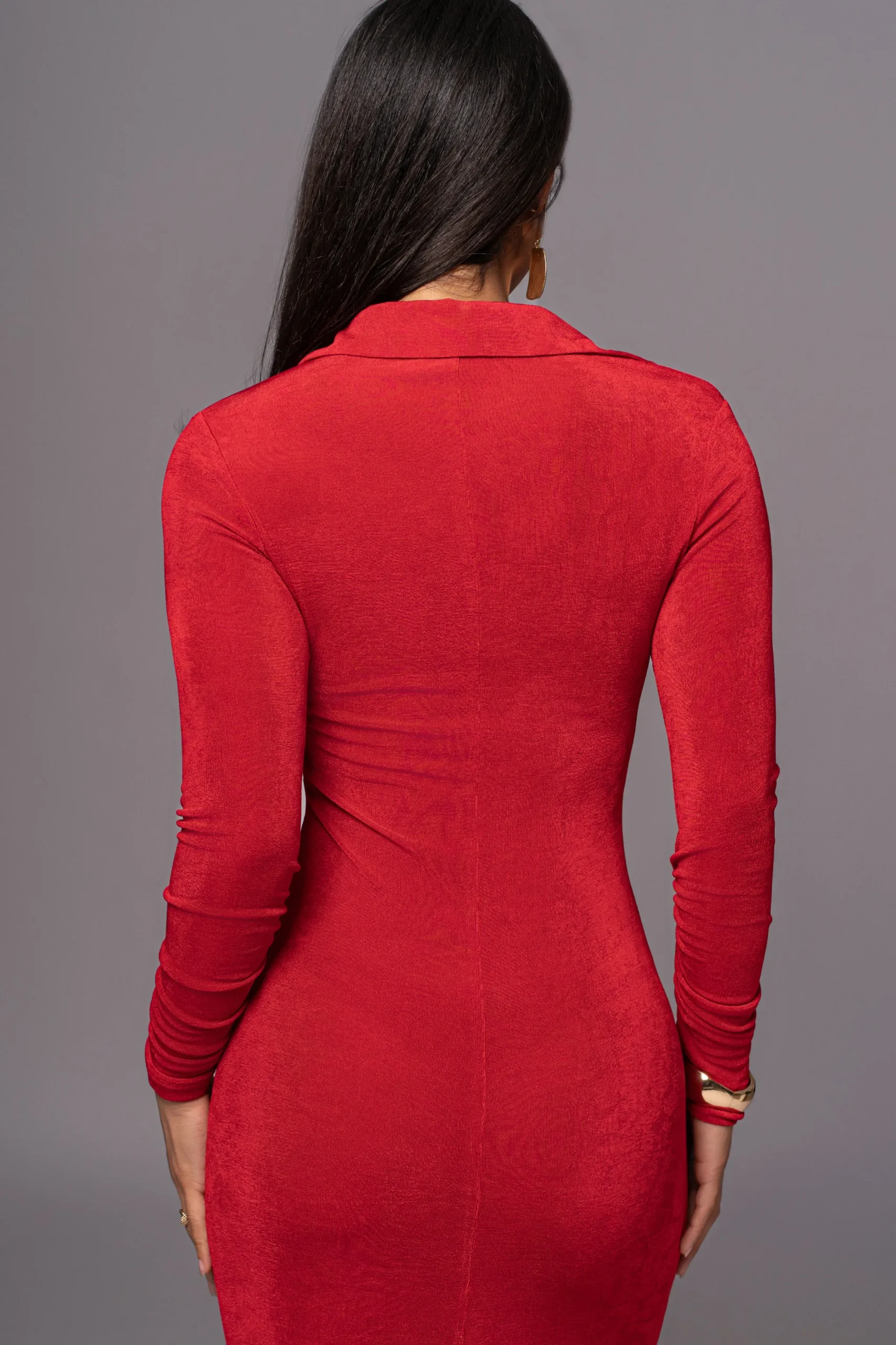 JLUXLABEL Red Zahra Button Front Maxi Dress