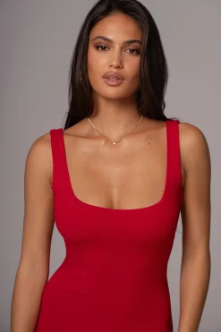 JLUXLABEL Red/Orange Keidi Reversible Maxi Dress