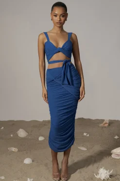 JLUXLABEL Royal Blue Extend Your Stay Skirt Set