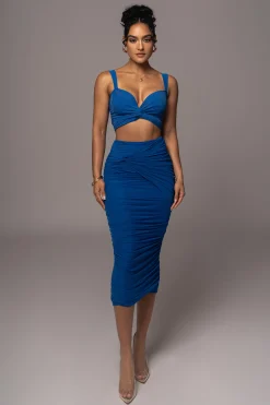 JLUXLABEL Royal Blue Extend Your Stay Skirt Set