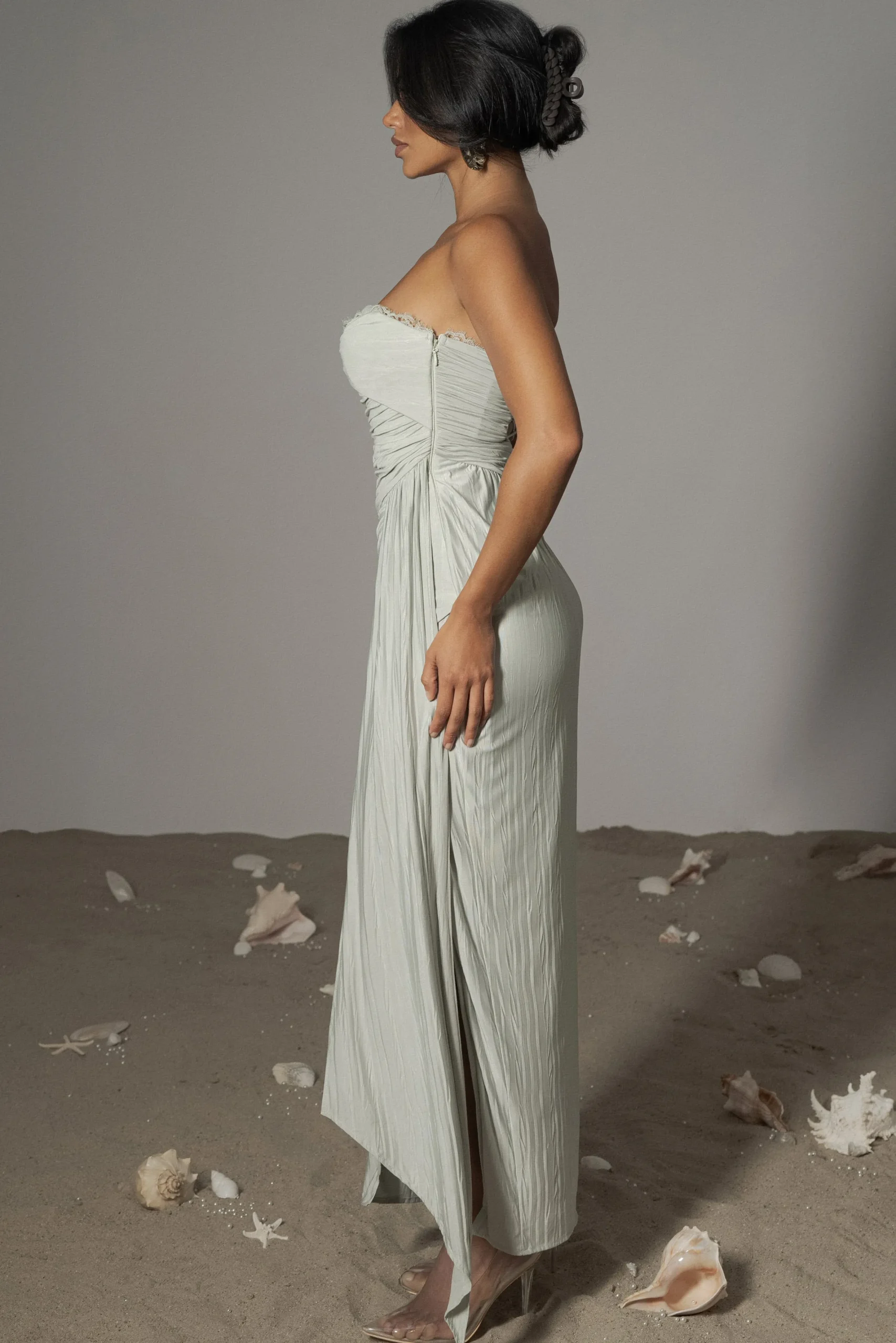 JLUXLABEL Sage Celestial Drape Maxi Dress
