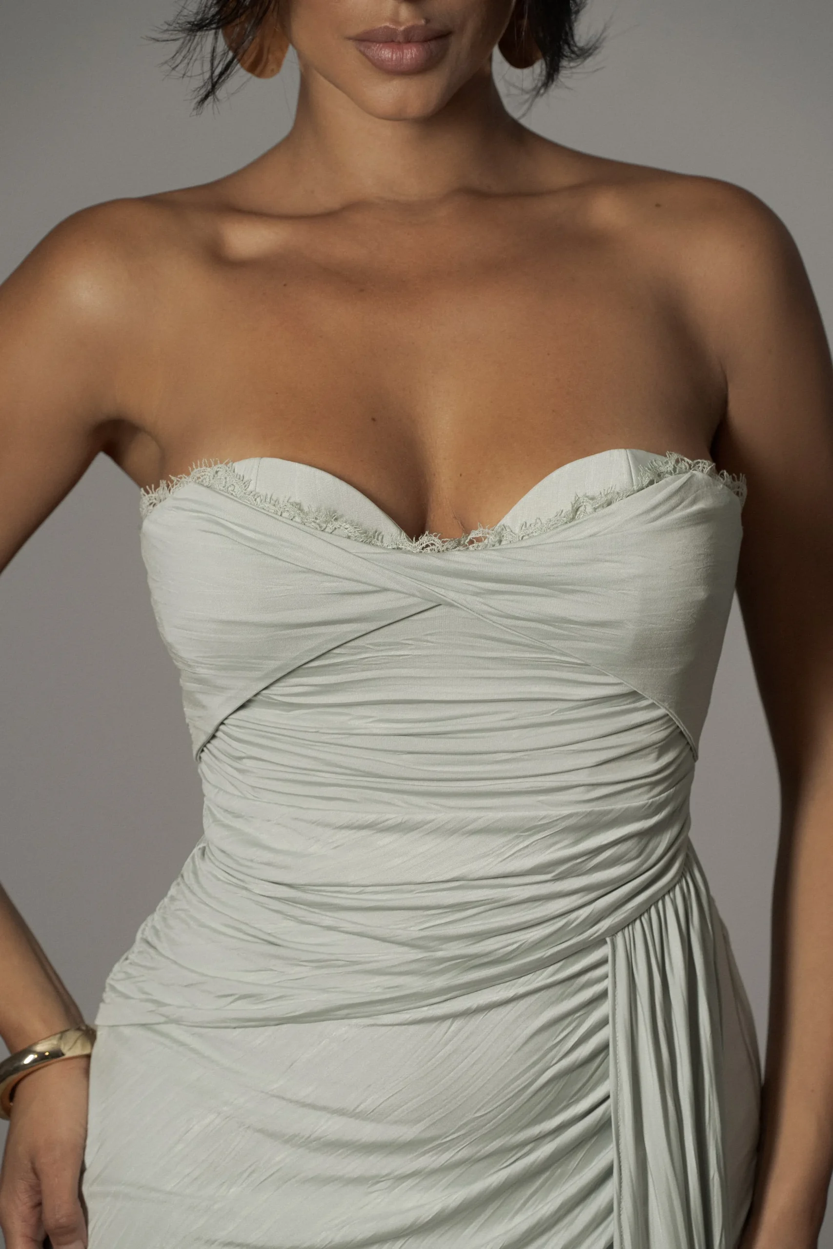 JLUXLABEL Sage Celestial Drape Maxi Dress