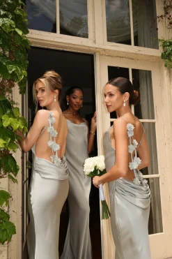 JLUXLABEL Sage Down The Aisle Satin Gown