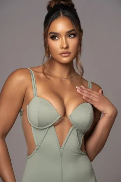 JLUXLABEL Sage Enchantment Bustier Maxi Dress