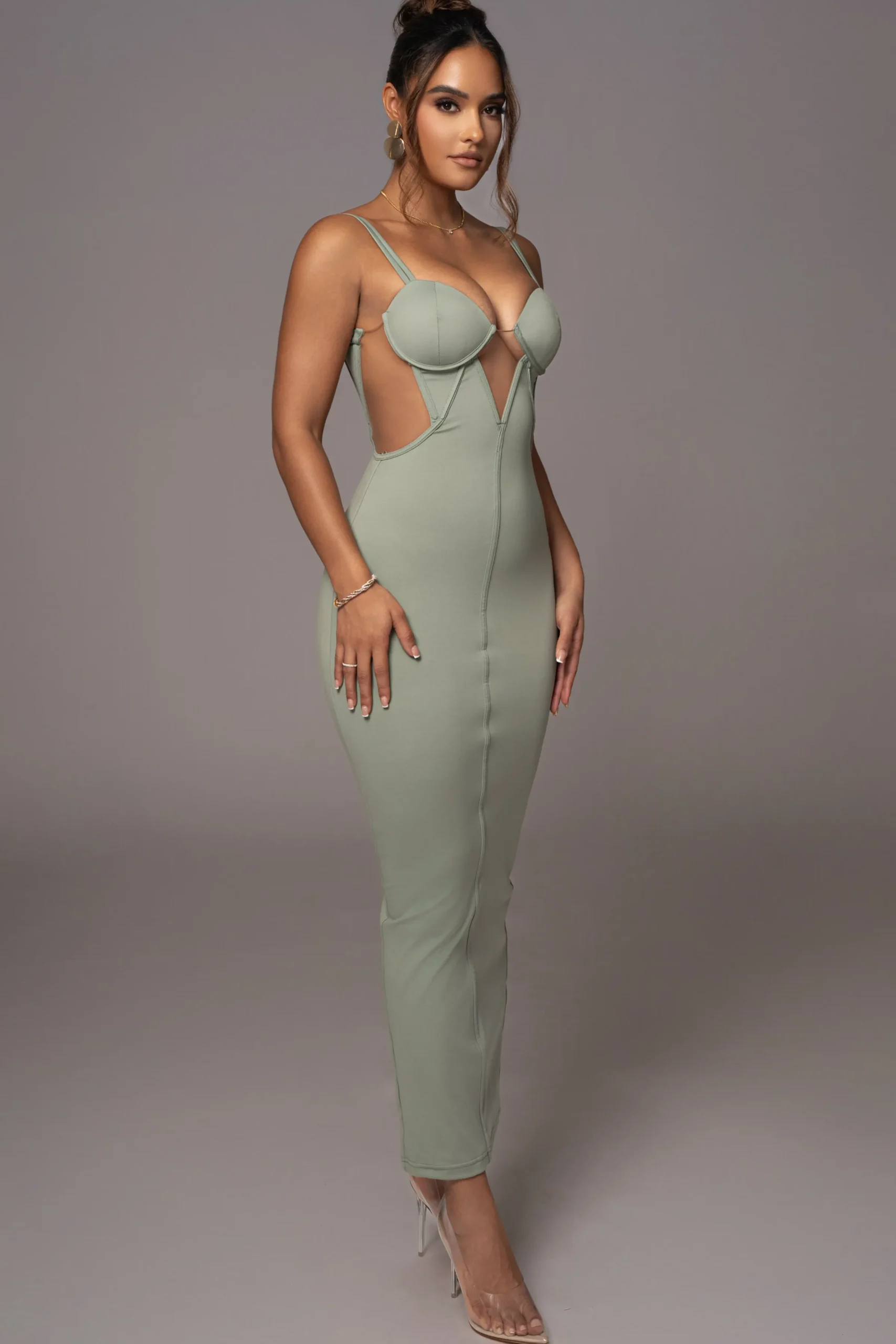JLUXLABEL Sage Enchantment Bustier Maxi Dress