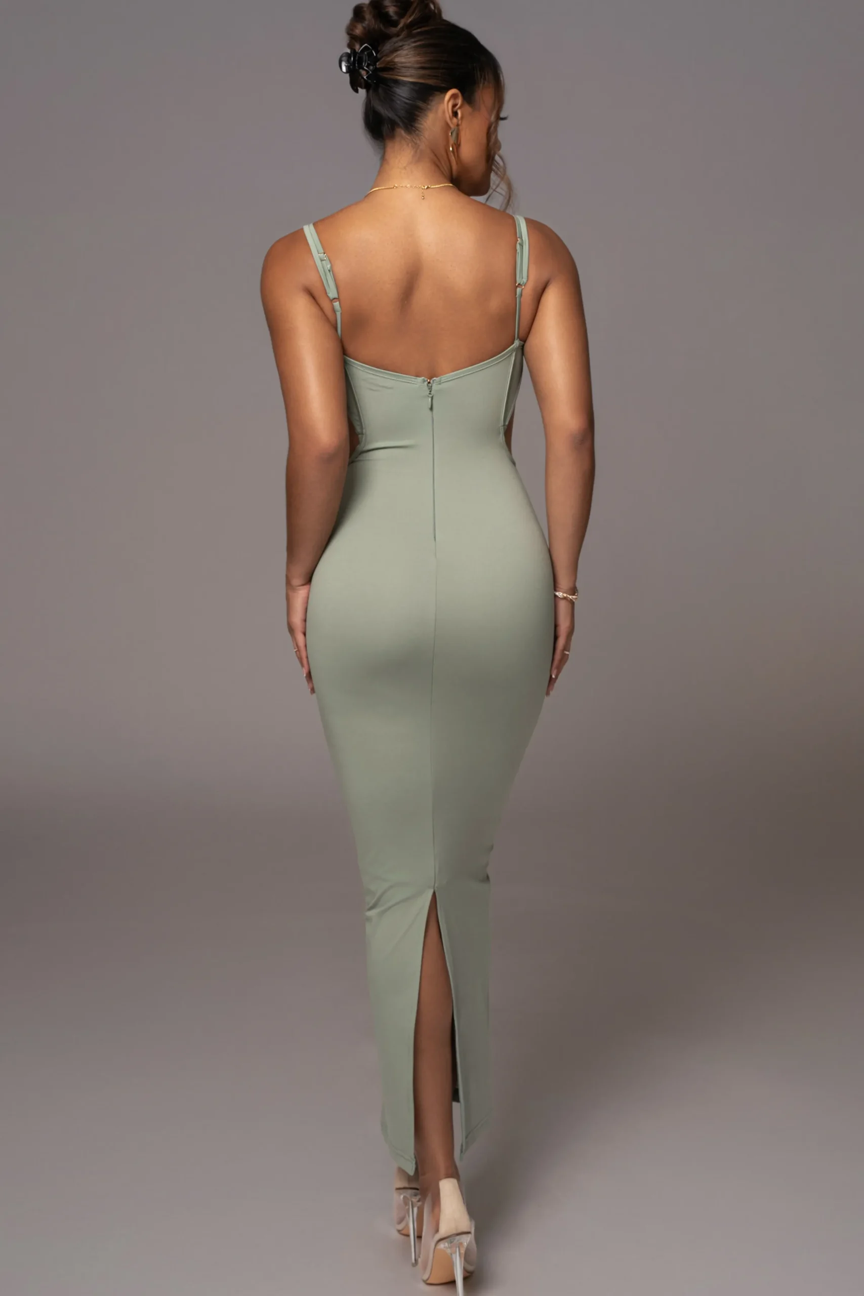 JLUXLABEL Sage Enchantment Bustier Maxi Dress