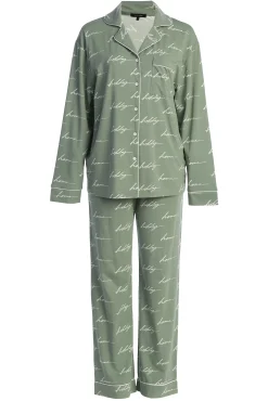 JLUXLABEL Sage Home For The Holidays Adult Pajama Set