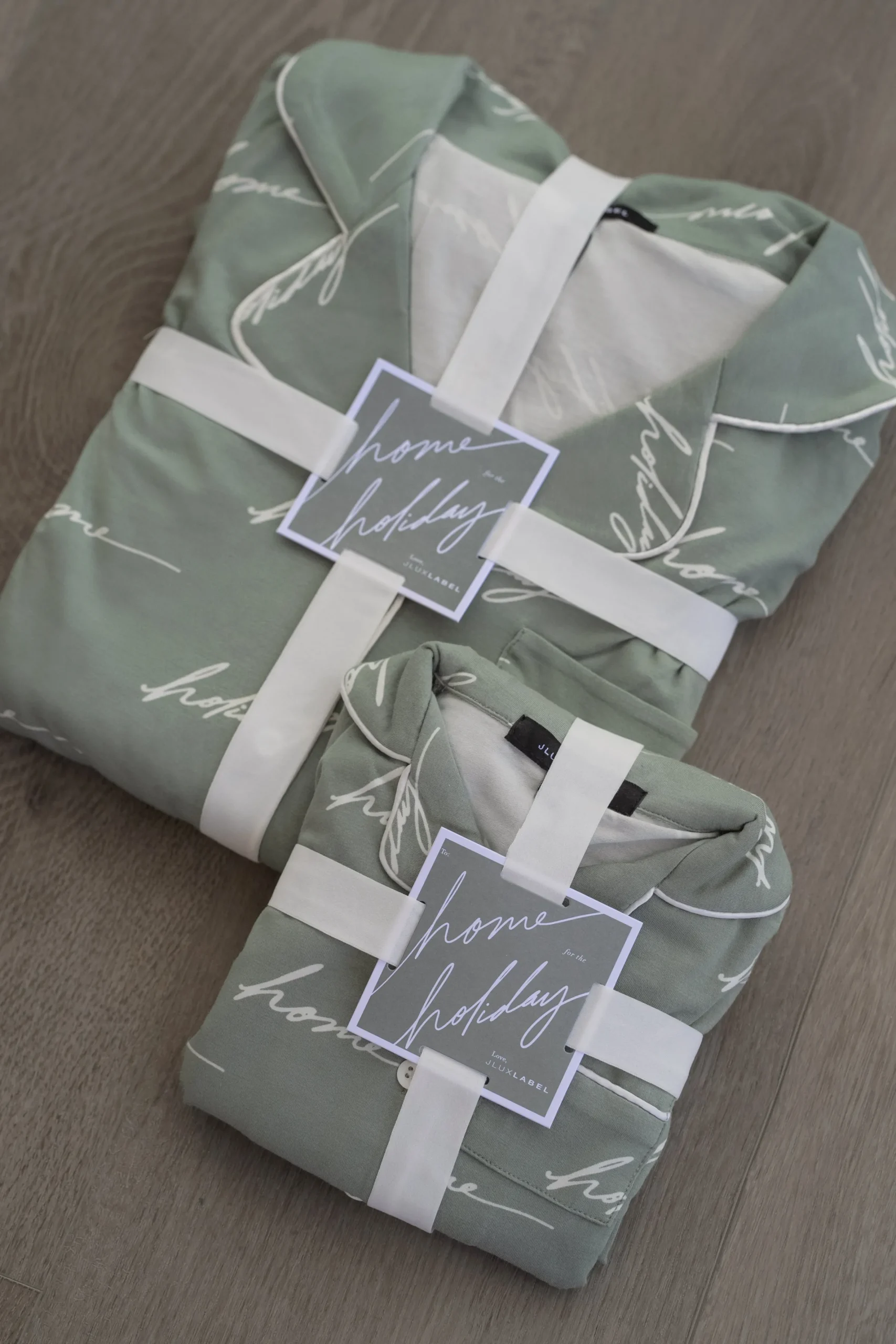 JLUXLABEL Sage Home For The Holidays Adult Pajama Set