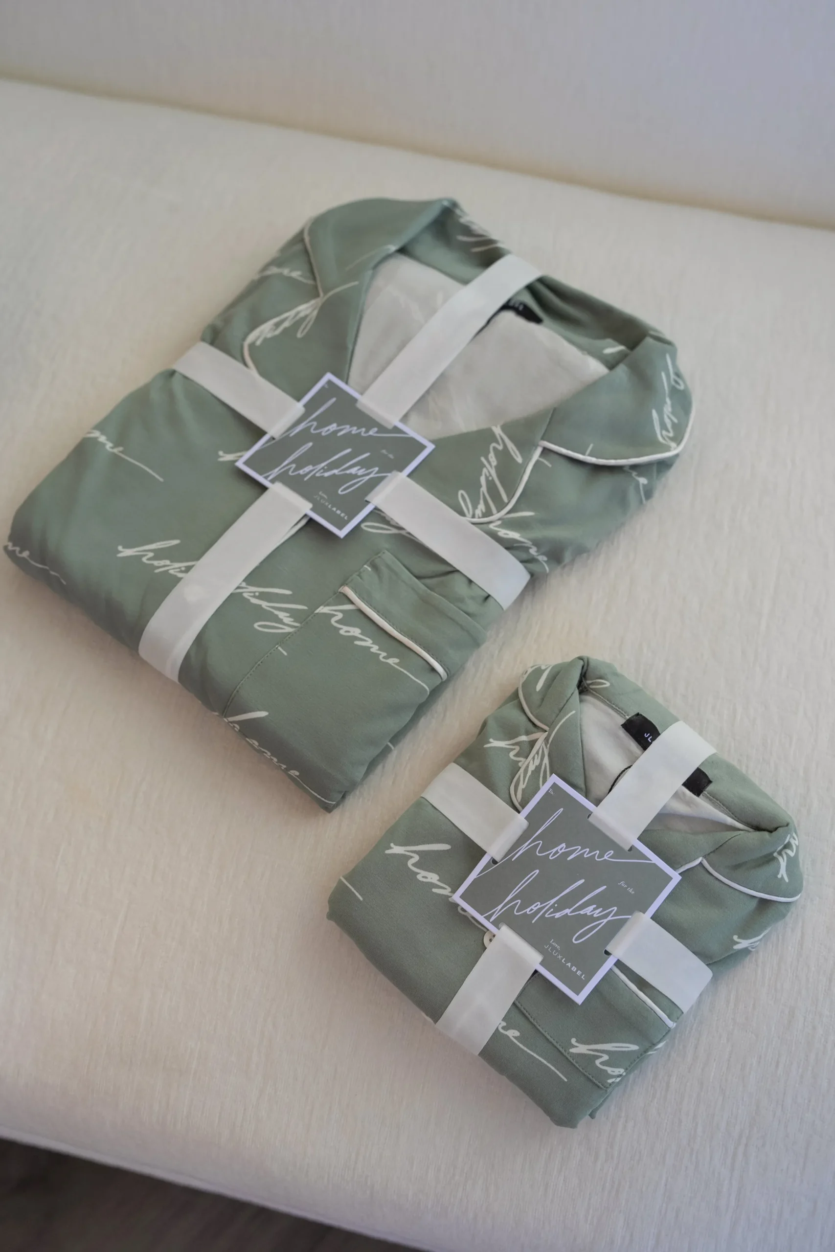 JLUXLABEL Sage Home For The Holidays Adult Pajama Set