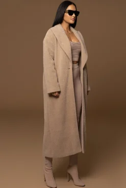 JLUXLABEL Sand Chelsie Longline Coat
