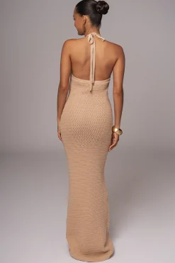 JLUXLABEL Sand Overseas Halter Maxi Dress