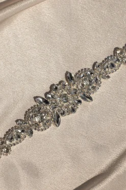 JLUXLABEL Silver Eternal Love Bridal Sash