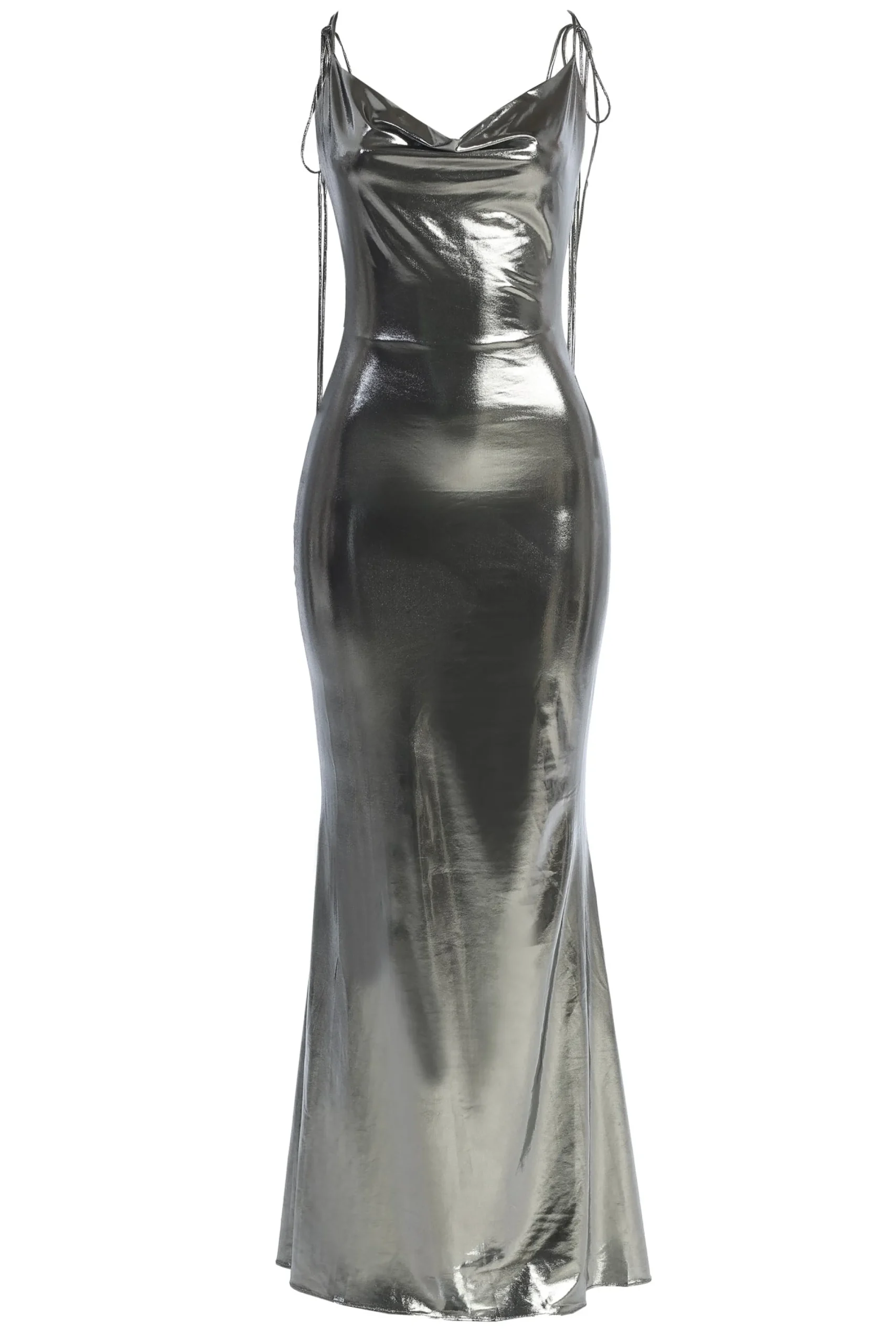 JLUXLABEL Silver Heart of Gold Maxi Dress