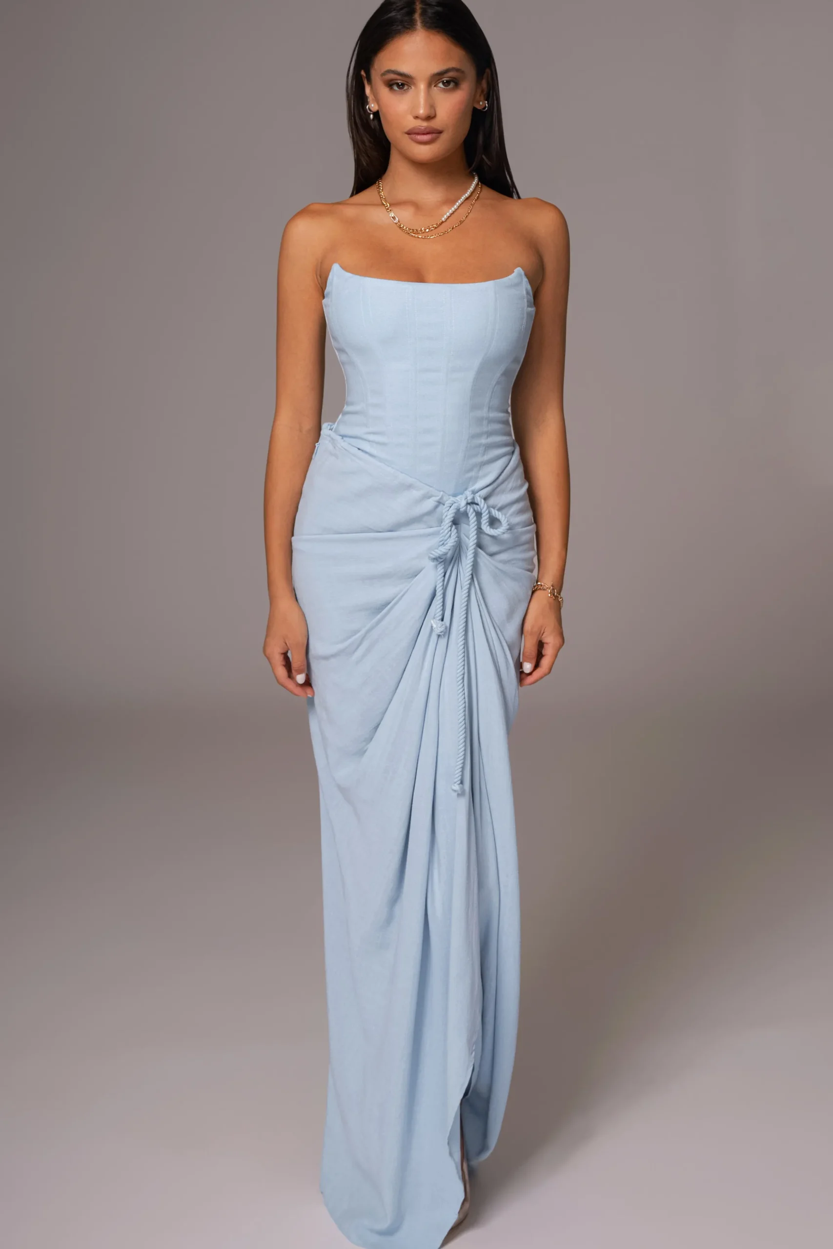 JLUXLABEL Sky Blue Fenix Reversible Linen Corset