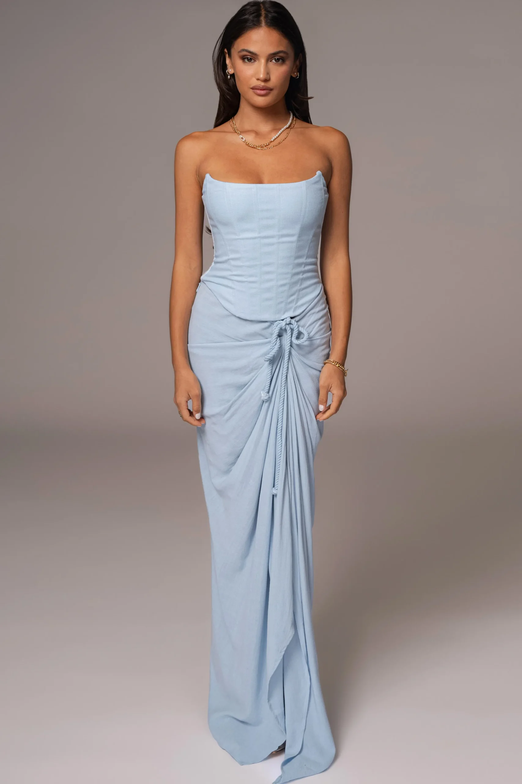 JLUXLABEL Sky Blue Fenix Reversible Linen Corset