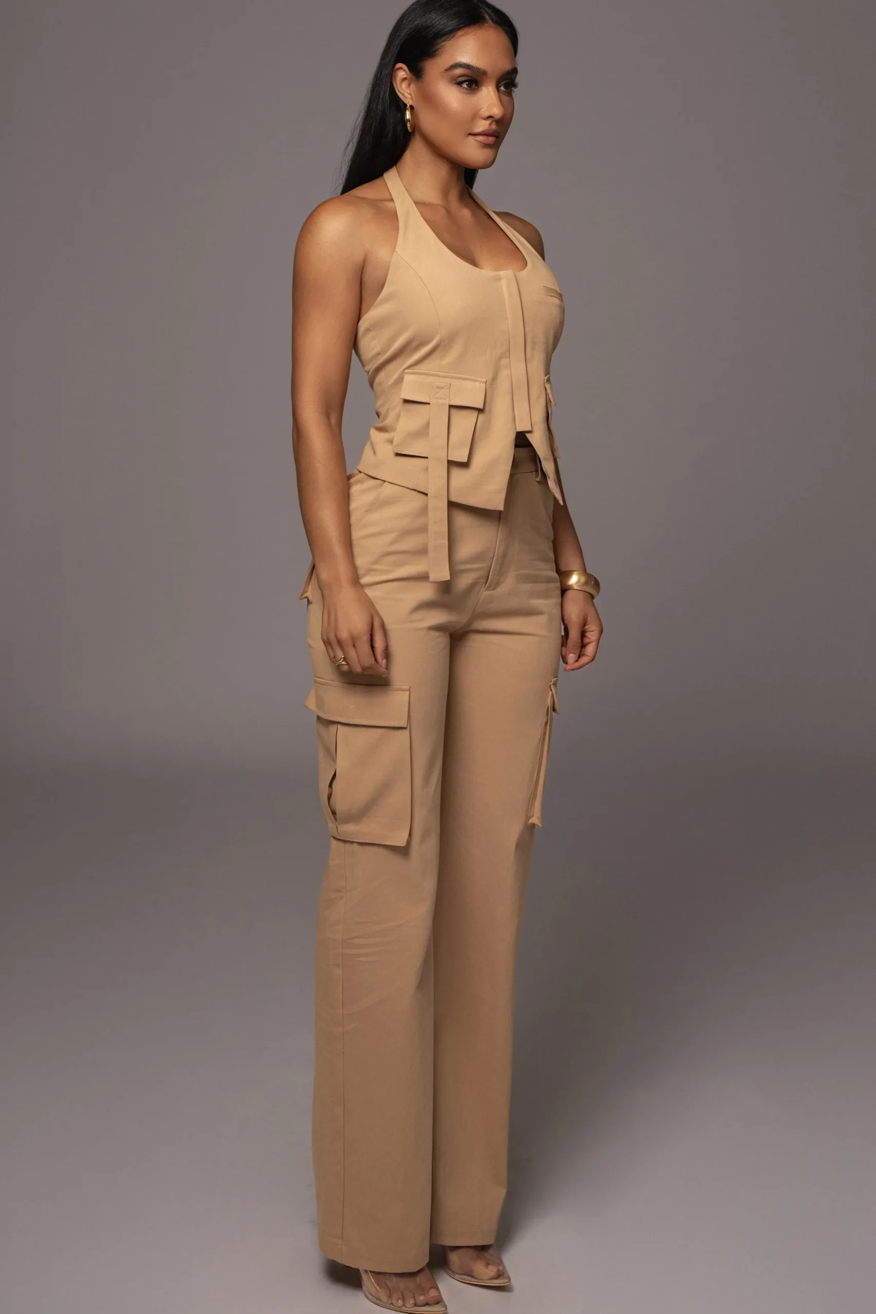 JLUXLABEL Tan Aeris Pant Set