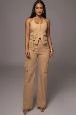 JLUXLABEL Tan Aeris Pant Set