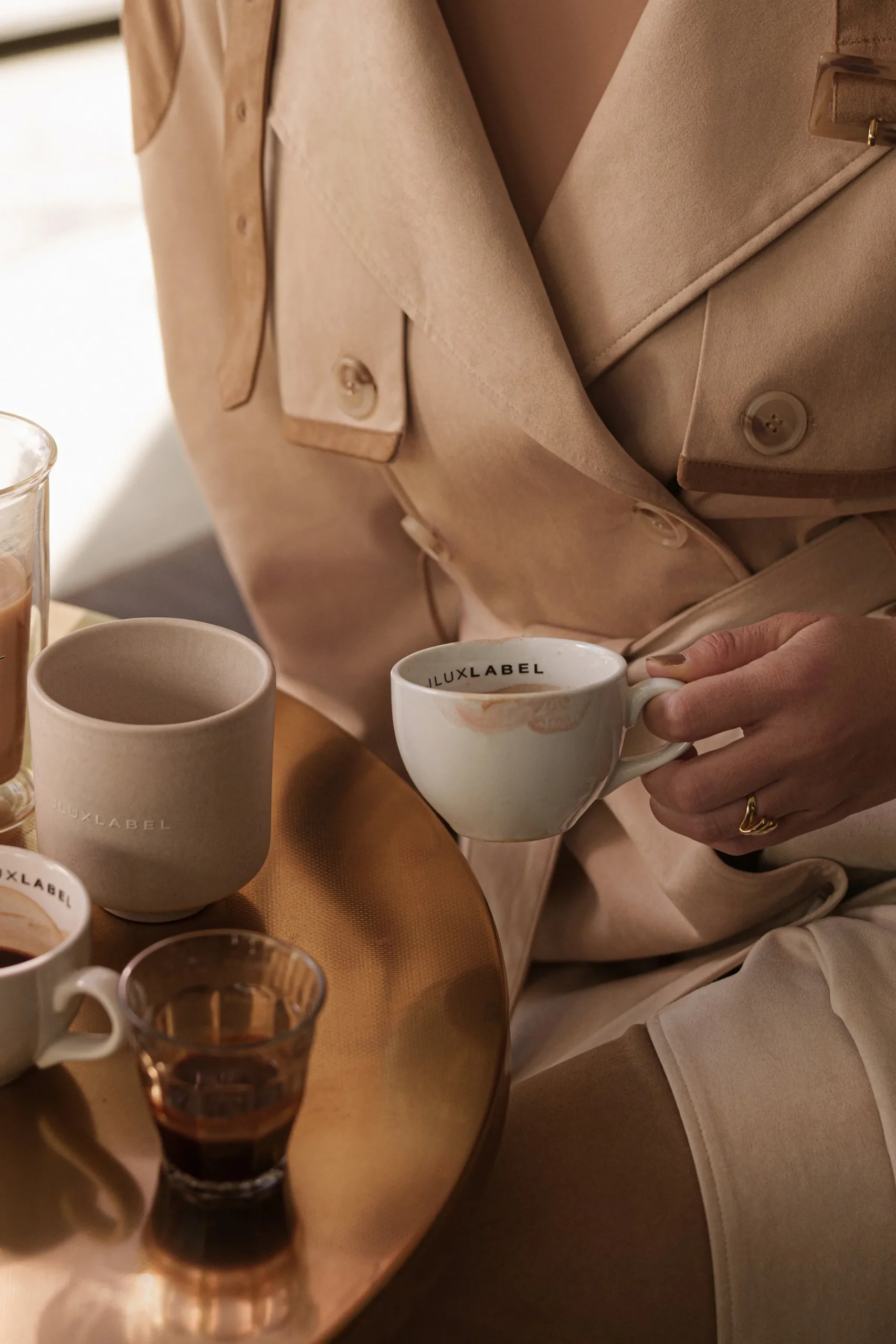 JLUXLABEL Tan Elite Suede Coat