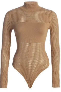 JLUXLABEL Tan Klaudette Knit Bodysuit