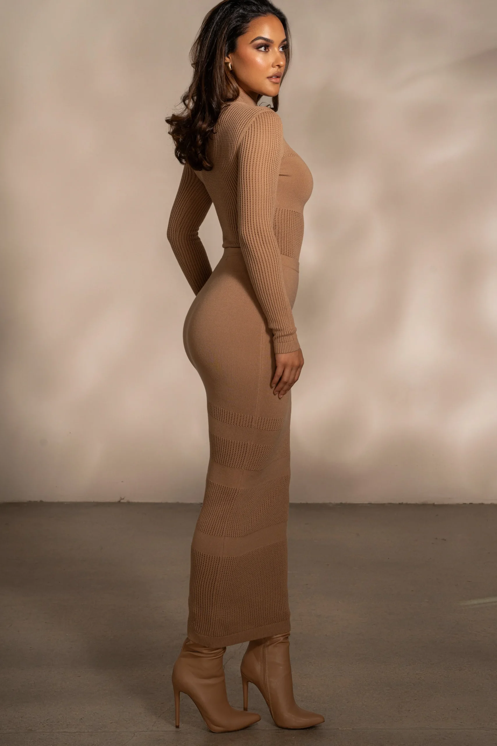 JLUXLABEL Tan Klaudette Knit Bodysuit