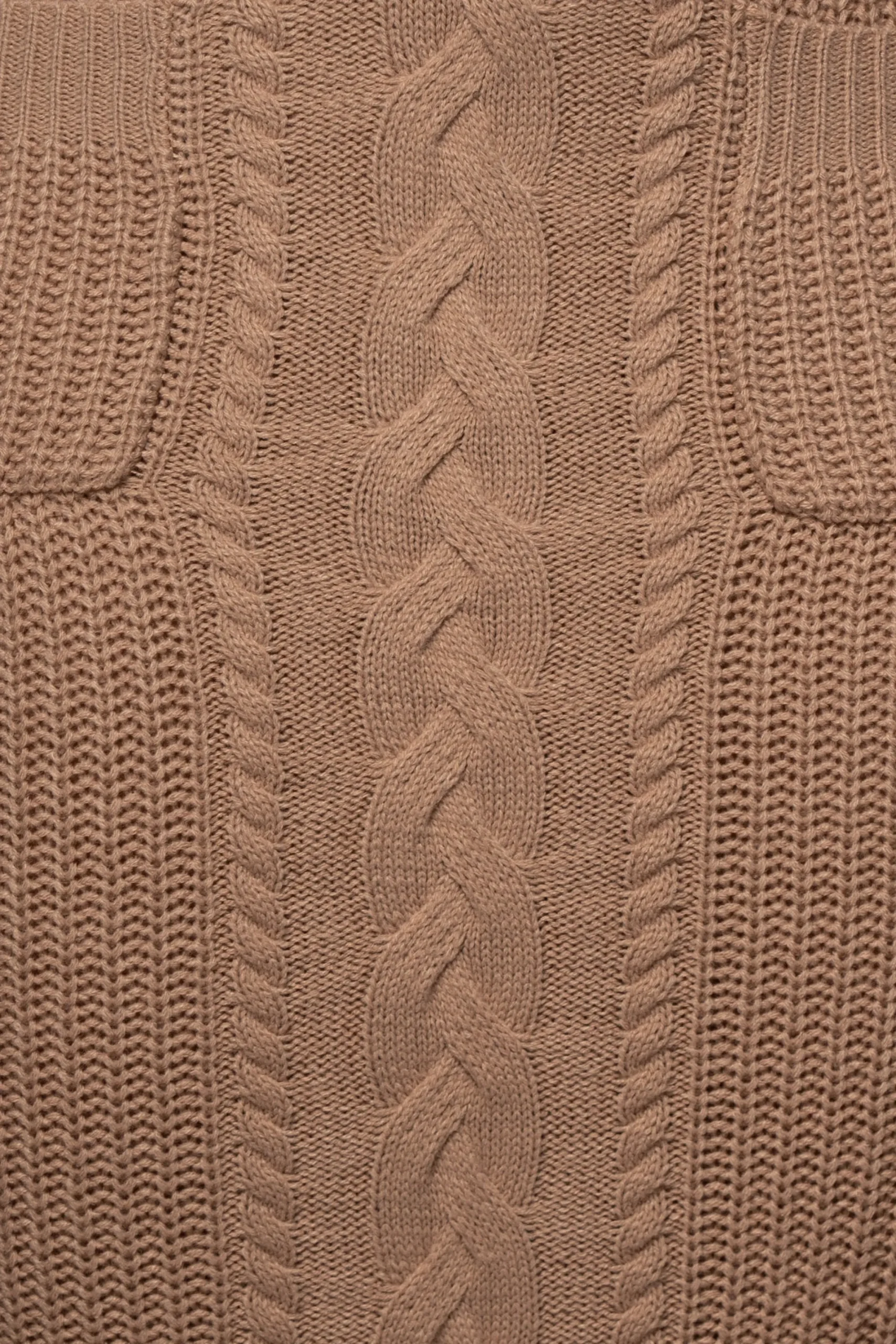JLUXLABEL Tan Missy Cable Sweater Midi Skirt