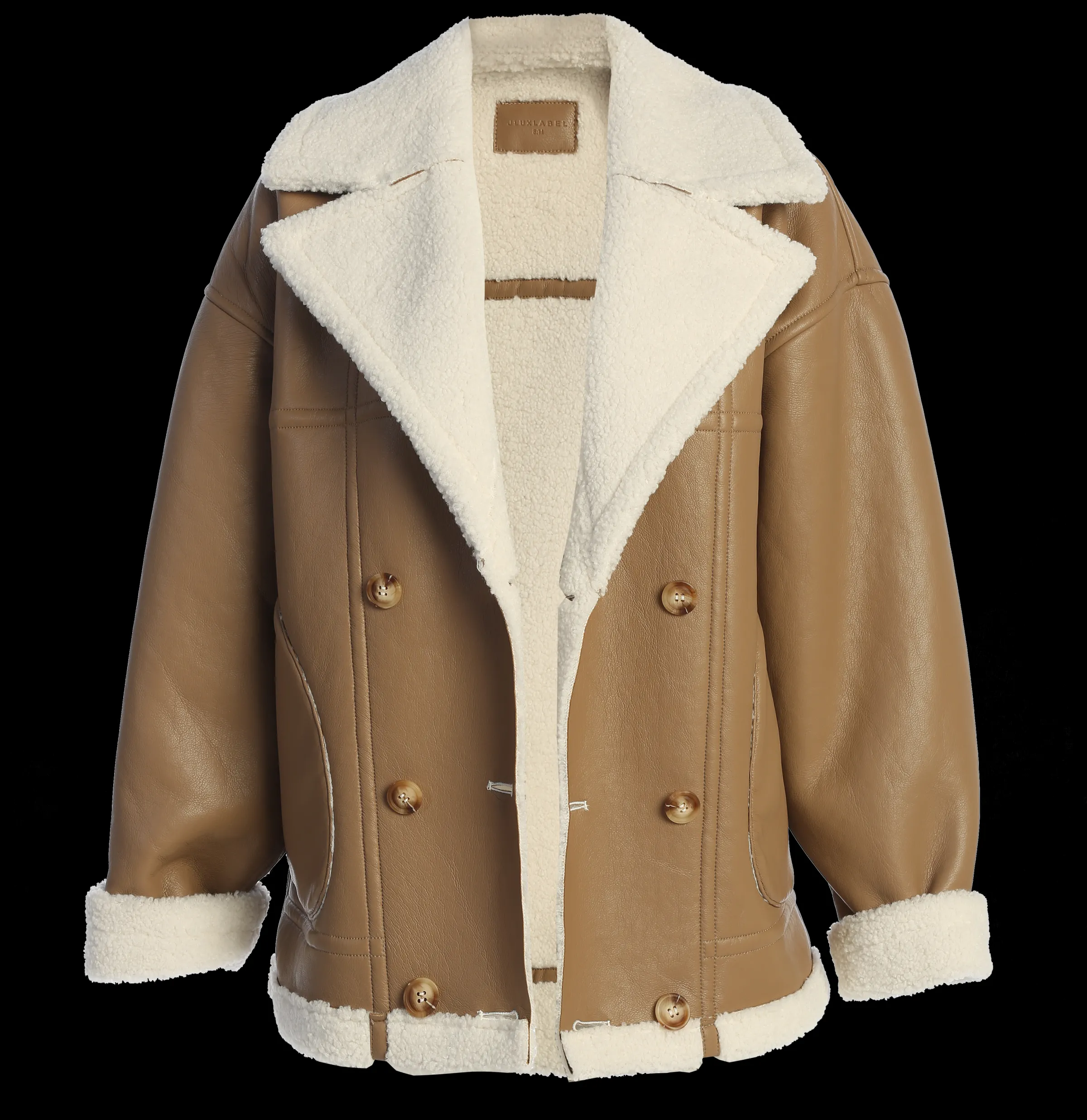 JLUXLABEL Tan Never Settle Reversible Teddy Jacket