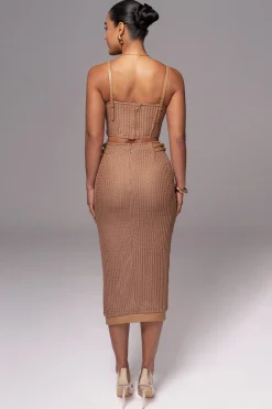 JLUXLABEL Tan Textured Harley Corset Top