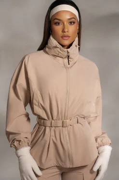 JLUXLABEL Tan Willow Belted Jacket