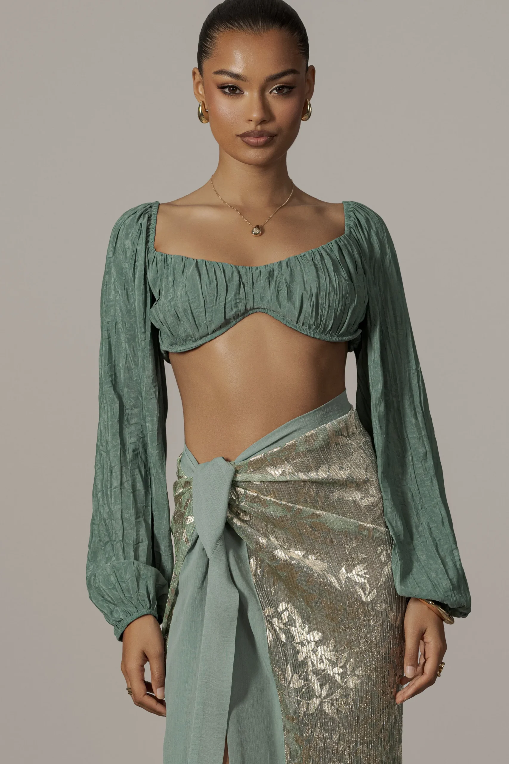 JLUXLABEL Teal Carey Long Sleeve Top