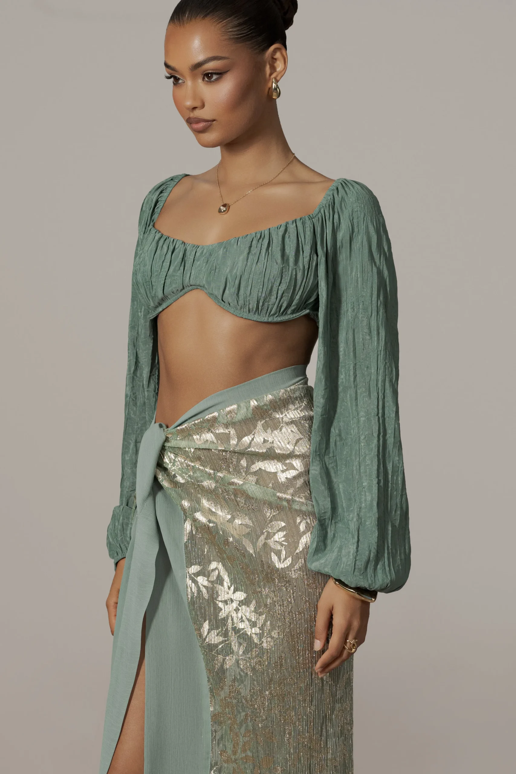 JLUXLABEL Teal Carey Long Sleeve Top