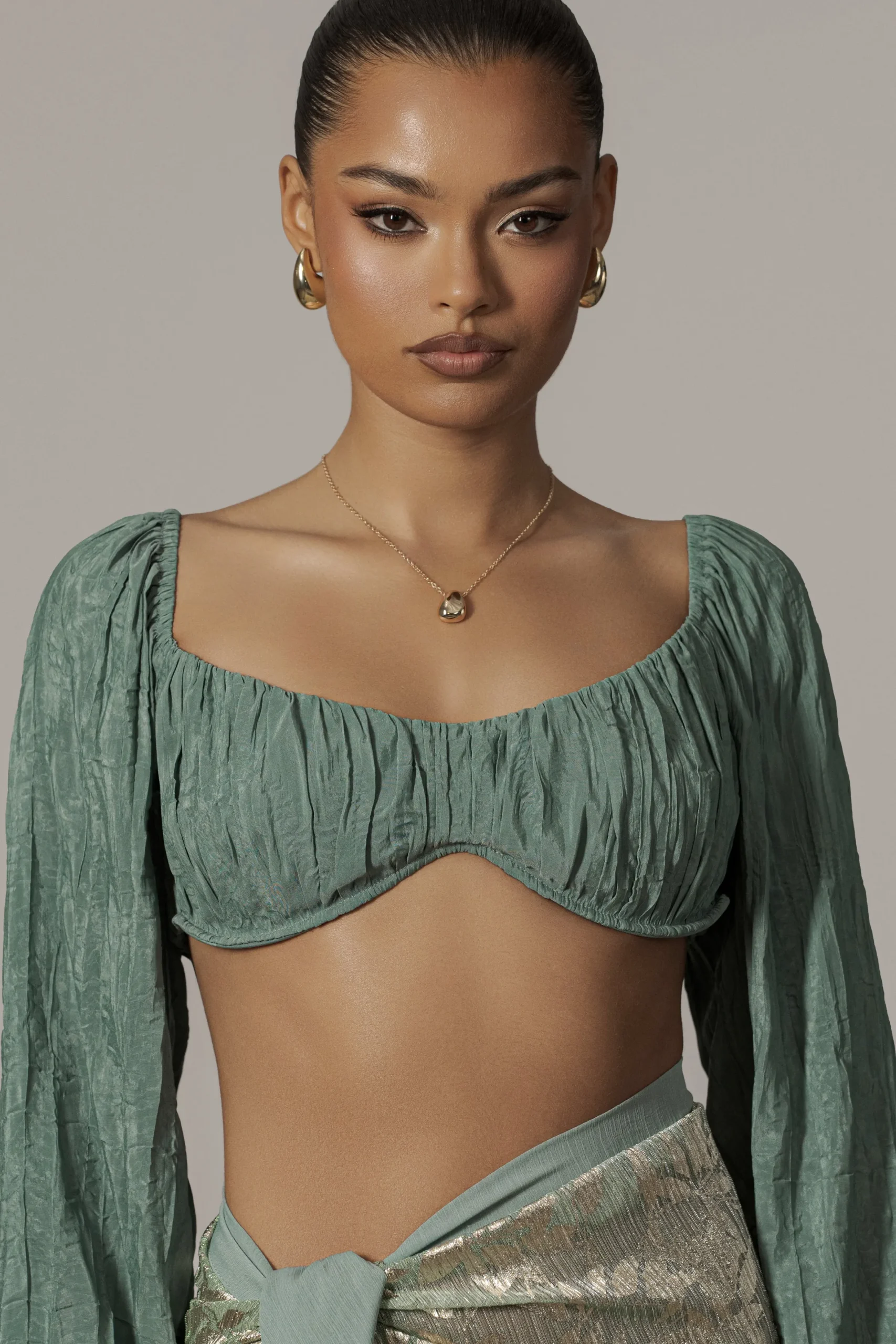 JLUXLABEL Teal Carey Long Sleeve Top