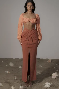 JLUXLABEL Terra Cotta Dreamland Linen Skirt