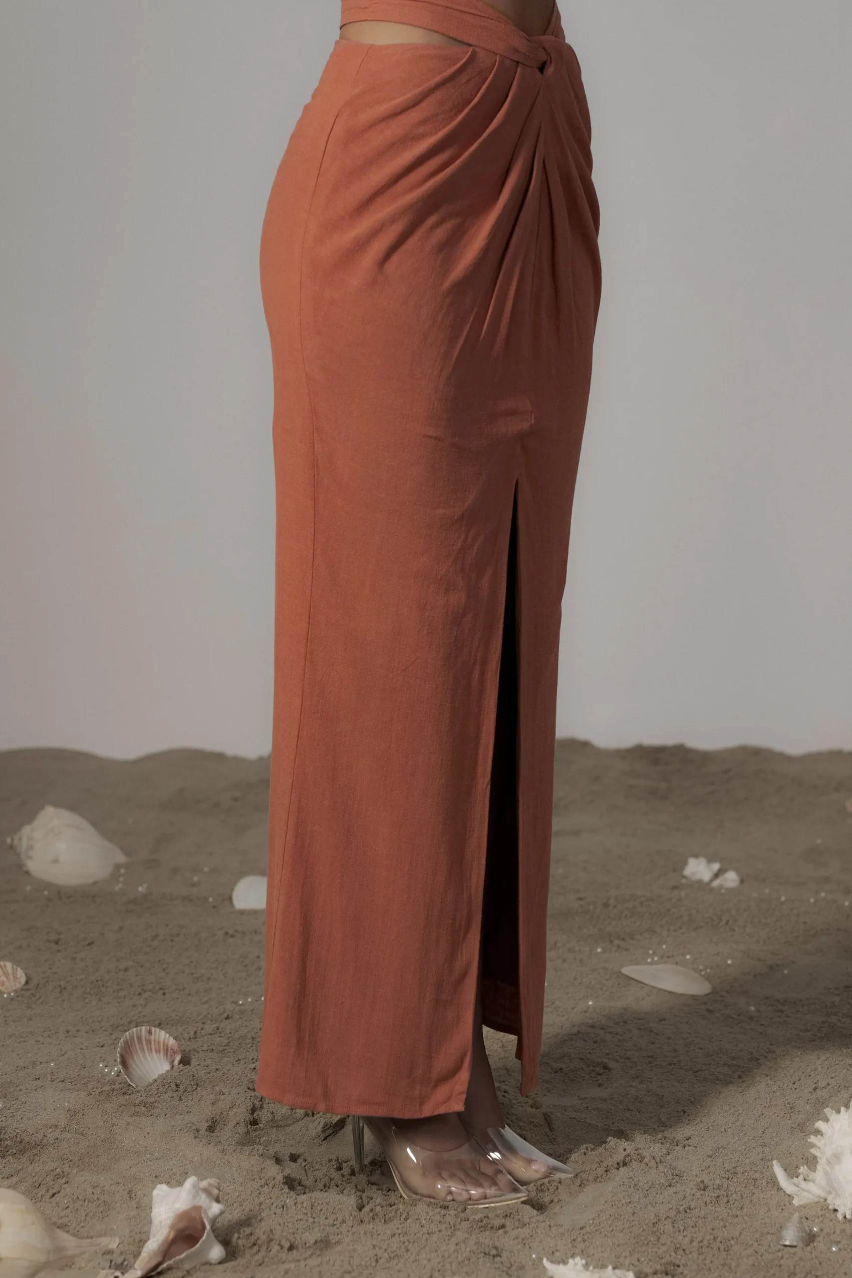 JLUXLABEL Terra Cotta Dreamland Linen Skirt