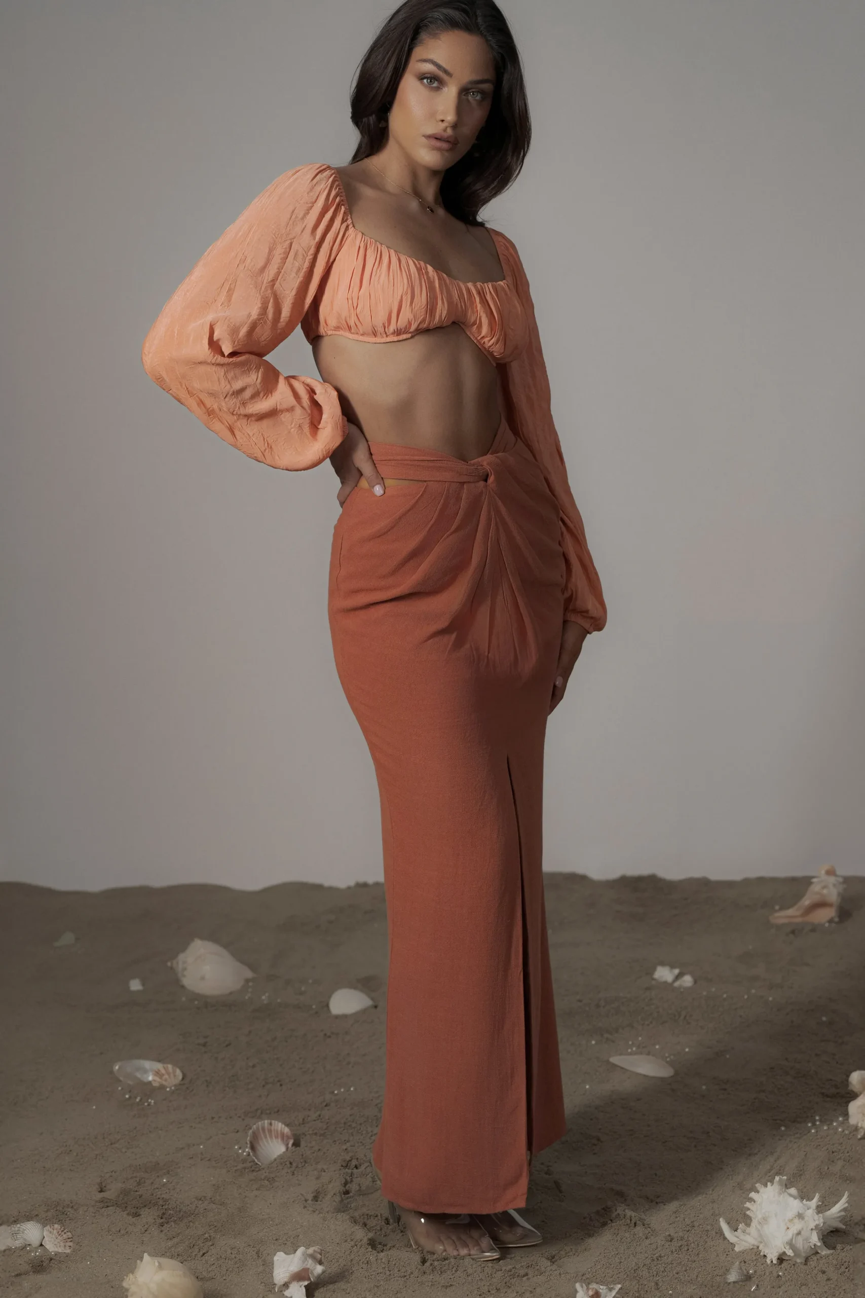 JLUXLABEL Terra Cotta Dreamland Linen Skirt