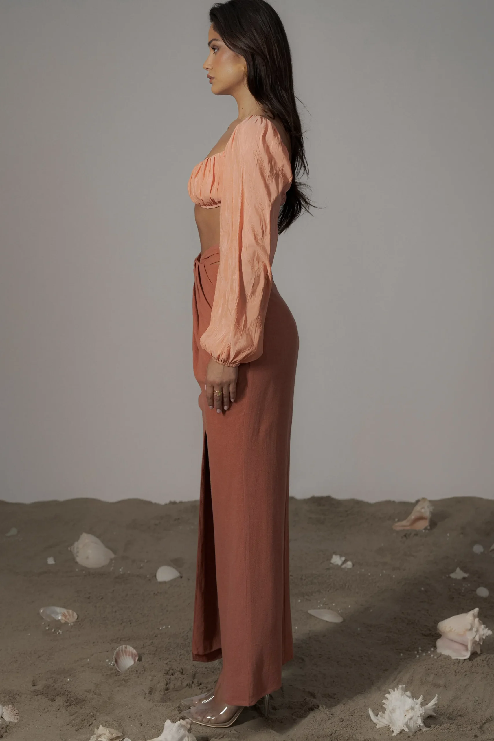 JLUXLABEL Terra Cotta Dreamland Linen Skirt