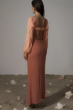JLUXLABEL Terra Cotta Dreamland Linen Skirt