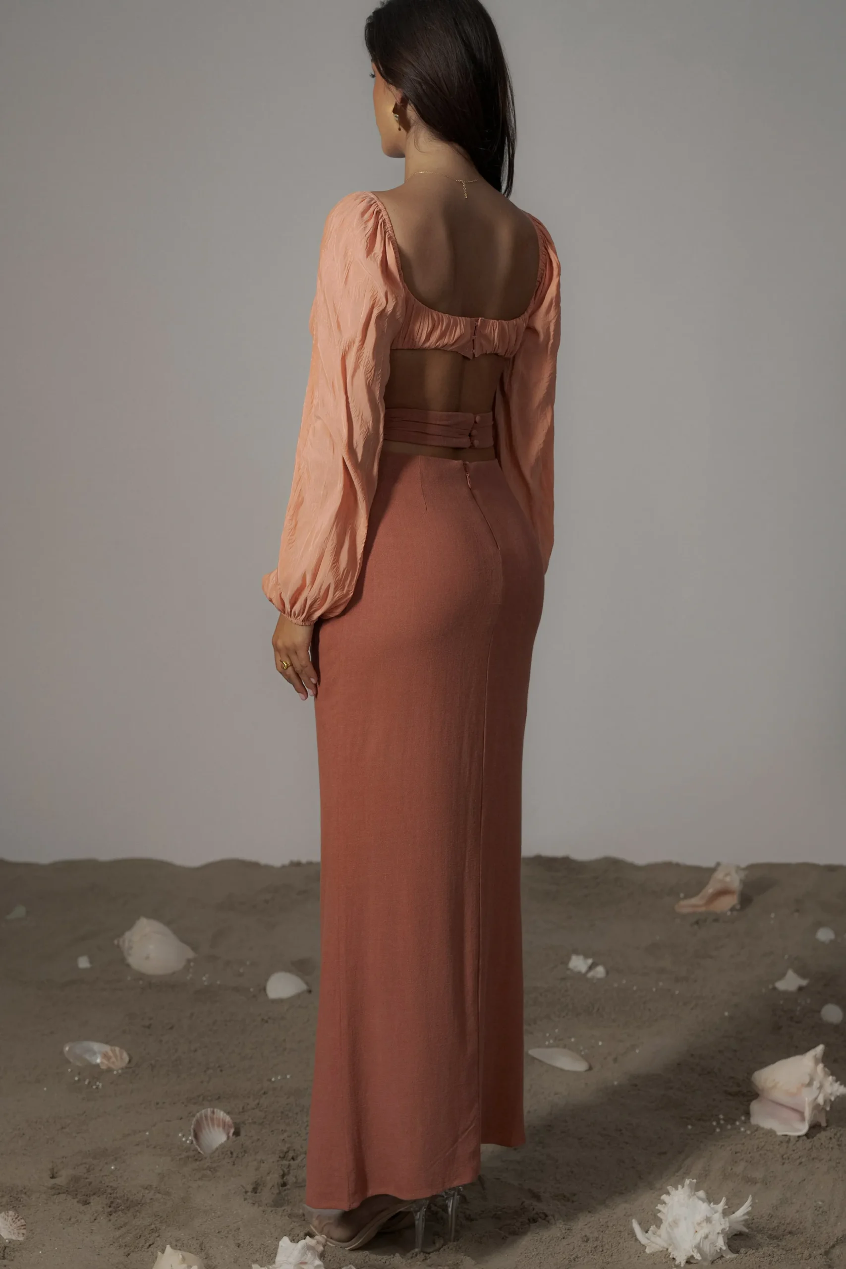 JLUXLABEL Terra Cotta Dreamland Linen Skirt