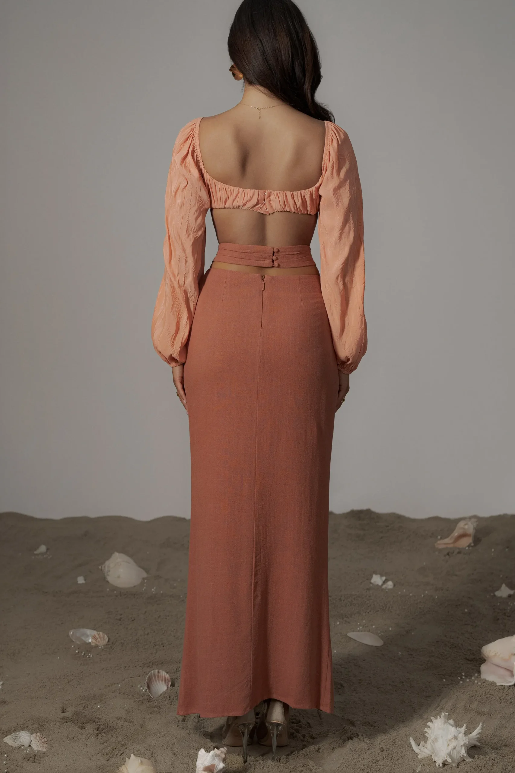 JLUXLABEL Terra Cotta Dreamland Linen Skirt