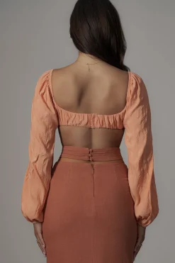 JLUXLABEL Terra Cotta Dreamland Linen Skirt