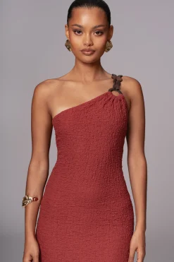JLUXLABEL Terra Cotta Summer In Capri Dress