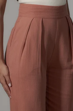 JLUXLABEL Terra Cotta Villa Views Linen Trousers