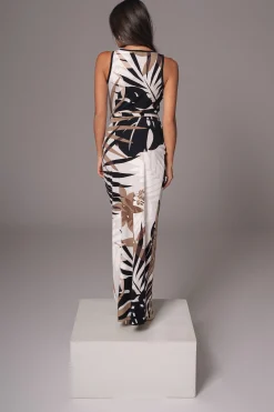 JLUXLABEL Tropical Print Revival Wrap Dress