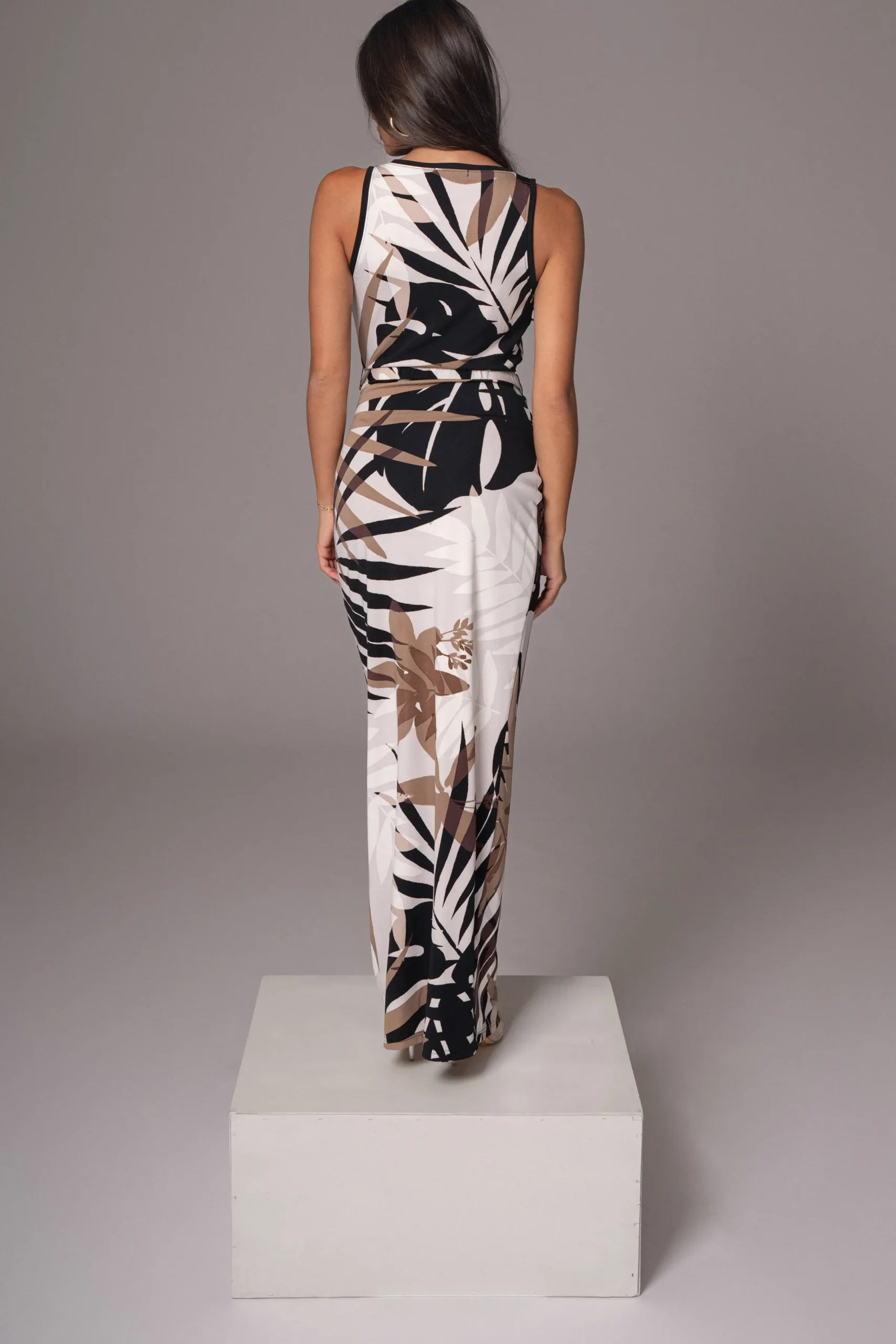JLUXLABEL Tropical Print Revival Wrap Dress
