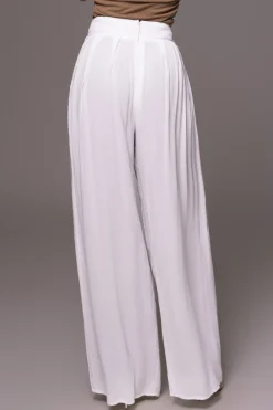 JLUXLABEL White After Sunset Pleated Pants