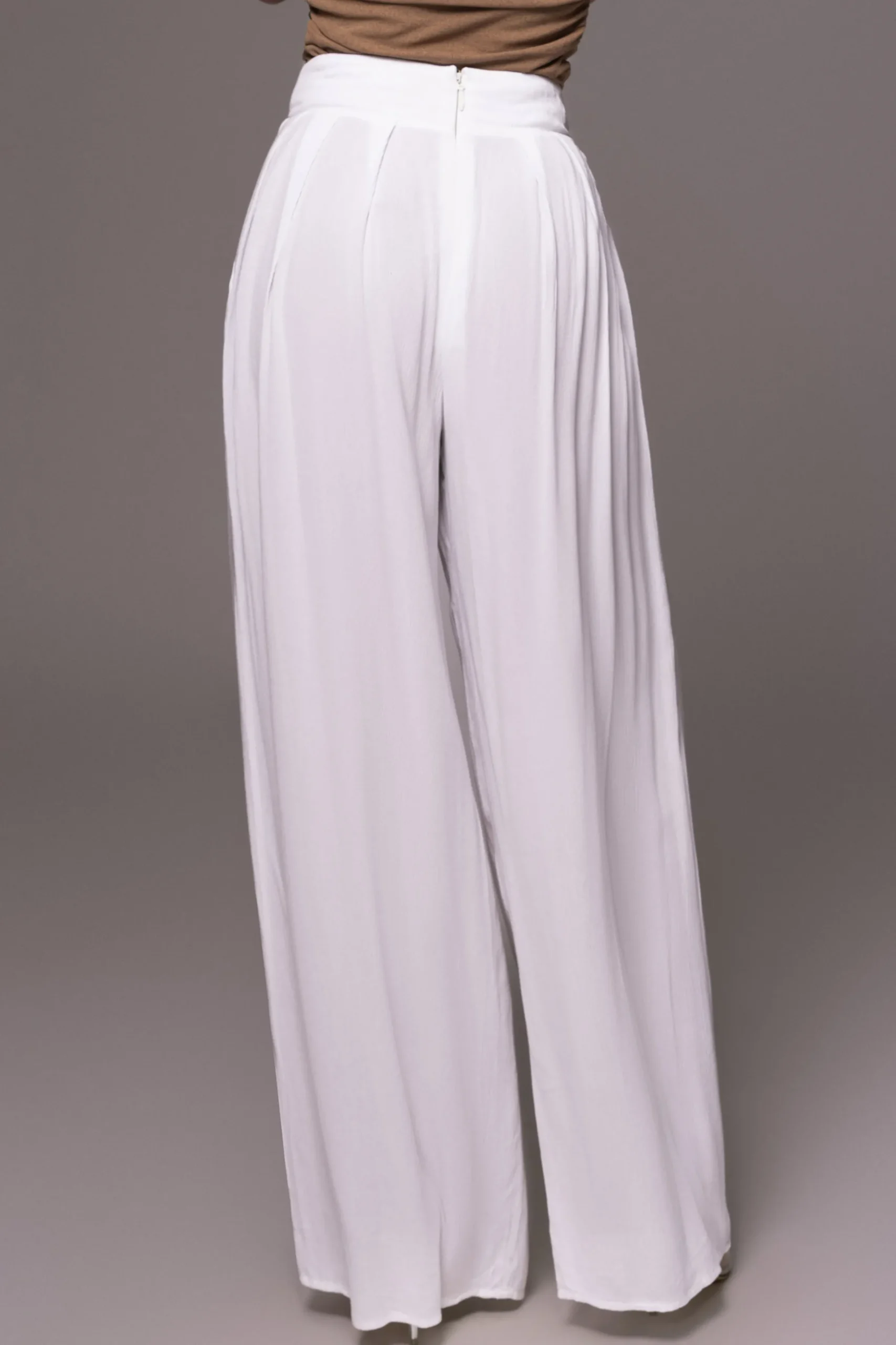 JLUXLABEL White After Sunset Pleated Pants
